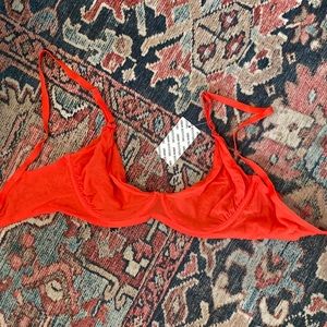 Urban Outfitters Red Sheer Bra
